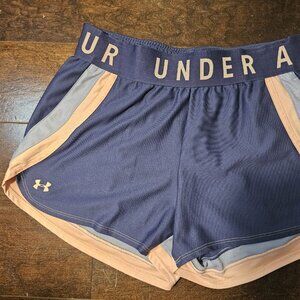 Under Armour Short Women Size Medium Running Fly By HeatGear Gray/Pink